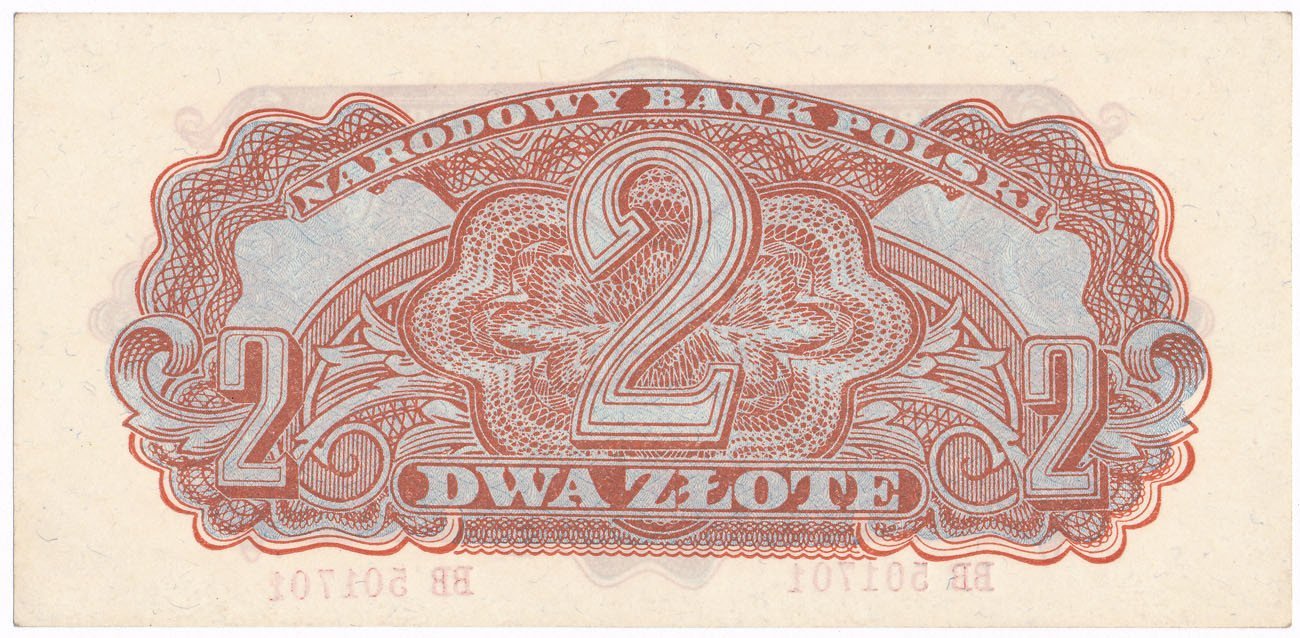 Banknot. 2 złote 1944 seria BB